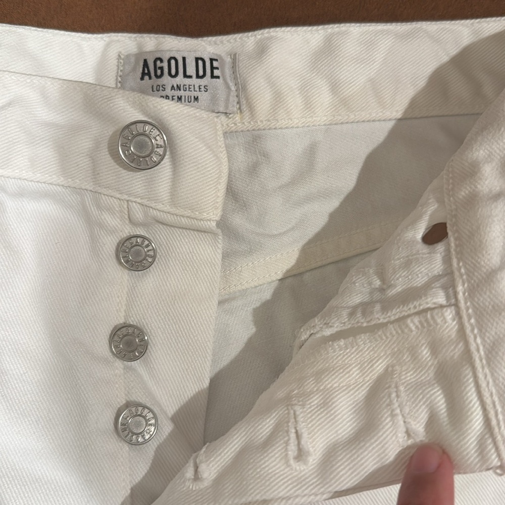 AGOLDE Parker White Denim Cutoff Shorts – Size 27 - Picture 3 of 6